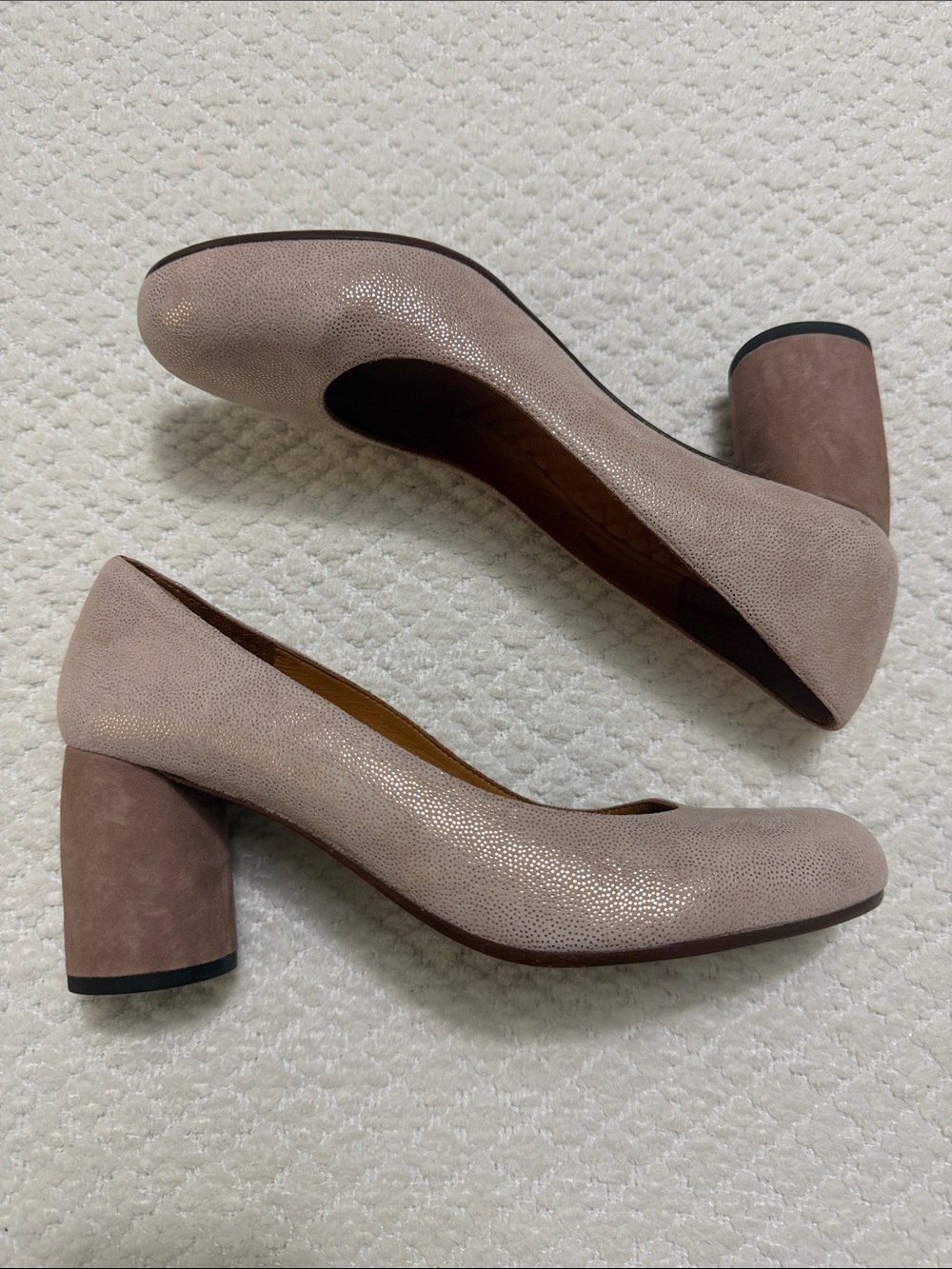 Chie Mihara Pink Block Heel Pumps Leather Women Size 39 Designer Shoes - Picture 6 of 16